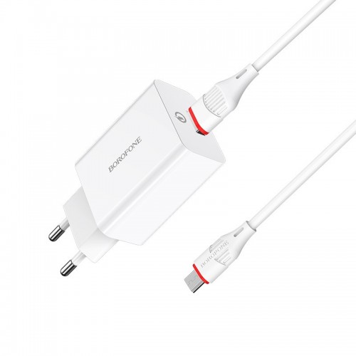 СЗУ Borofone BA21A Long journey QC3.0 (1USB/3A) + MicroUSB
