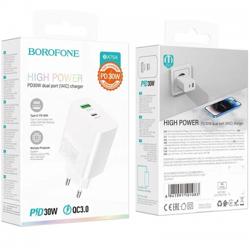 СЗУ Borofone BA75A PD30W+QC3.0