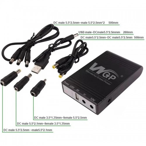 Джерело безперебійного живлення WGP DC UPS для роутерів 5V/9V/12V 8800 mAh