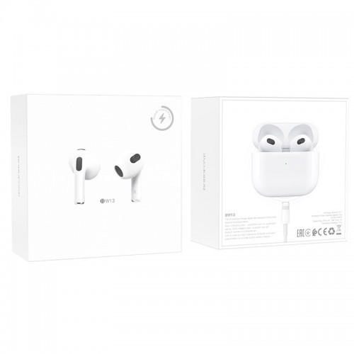 Беспроводные TWS наушники BOROFONE BW13 White