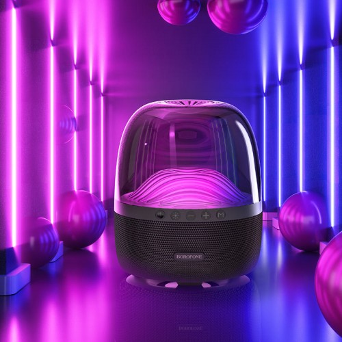 Bluetooth Колонка Borofone BP8 Glazed colorful luminous Black