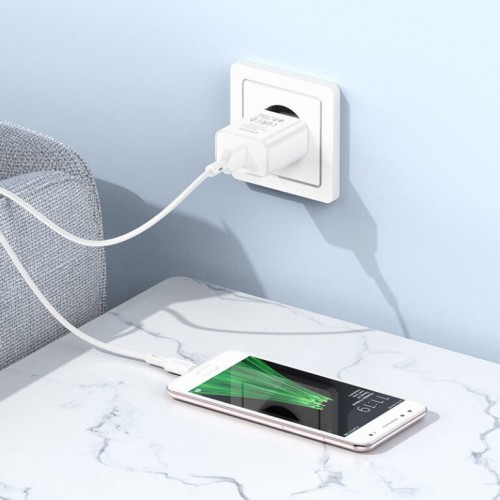 СЗУ Borofone BA72A Spring QC3.0 USB to MicroUSB