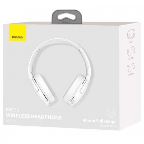 Накладні бездротові навушники Baseus Encok Wireless headphone D02 Pro (NGTD01030) White