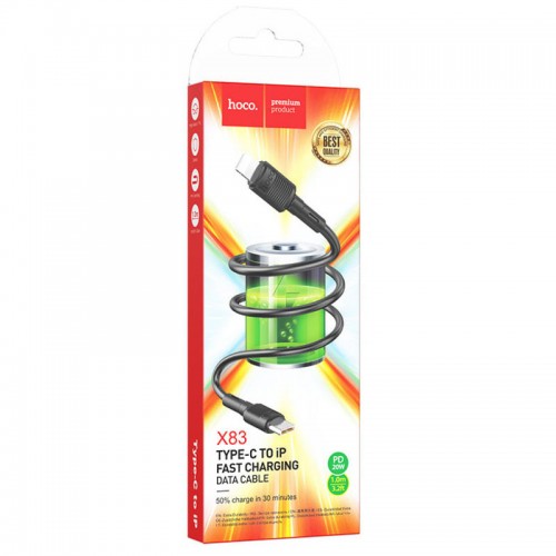 Дата кабель Hoco X83 Victory PD 20W Type-C to Lightning (1m)