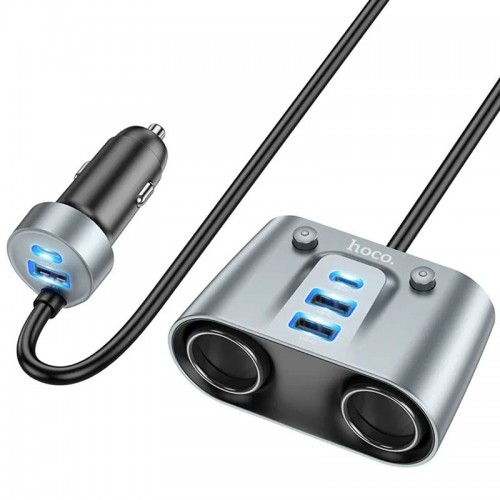 АЗУ Hoco Z51 Establisher 147W(2C3A) 2-in-1 cigarette lighter car charger