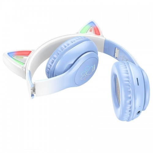 Накладные беспроводные наушники Hoco W42 Cat Blue
