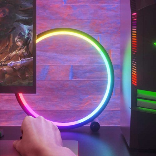Настольная LED лампа RGB Intelligent circular atmosphere light Bluetooth USB with app