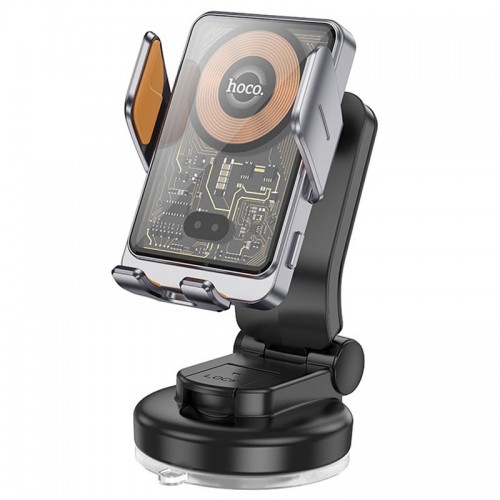 Автодержатель с БЗУ Hoco HW8 Transparent Discovery Edition (center console)