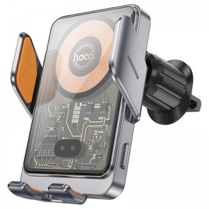 Автодержатель с БЗУ Hoco HW7 Transparent Discovery Edition (air outlet)
