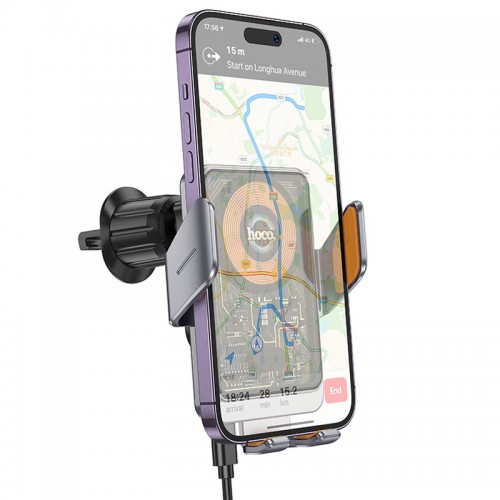 Автодержатель с БЗУ Hoco HW7 Transparent Discovery Edition (air outlet)