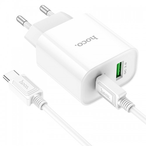 МЗП HOCO C80A Plus Rapido PD20W+QC3.0 (1Type-C/1USB) + Type-C to Type-C