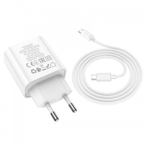 МЗП HOCO C80A Plus Rapido PD20W+QC3.0 (1Type-C/1USB) + Type-C to Type-C