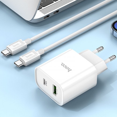 МЗП HOCO C80A Plus Rapido PD20W+QC3.0 (1Type-C/1USB) + Type-C to Type-C
