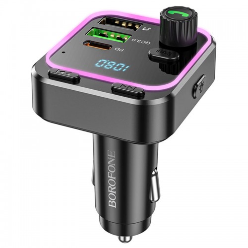 АЗУ FM модулятор Borofone BC53 Highway PD20W+QC3.0