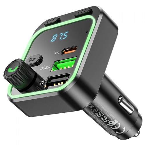 АЗУ FM модулятор Borofone BC53 Highway PD20W+QC3.0
