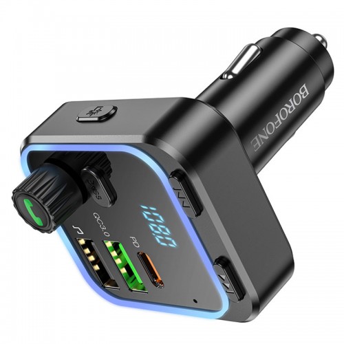 АЗУ FM модулятор Borofone BC53 Highway PD20W+QC3.0