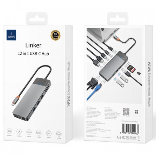 Переходник HUB WIWU Linker Series 12 in 1 Pro