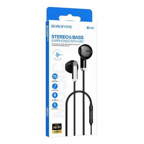 Навушники Borofone BM89 Surpass universal (3.5mm/1.2m) Black