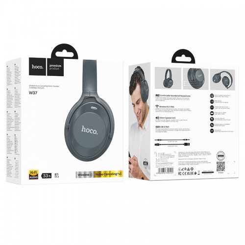 Накладні бездротові навушники Hoco W37 Sound Active Noise Reduction Blue