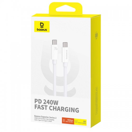 Дата кабель Baseus Superior Series 2 USB4 Full-Function Type-C to Type-C 240W (1m) (P10365200211)