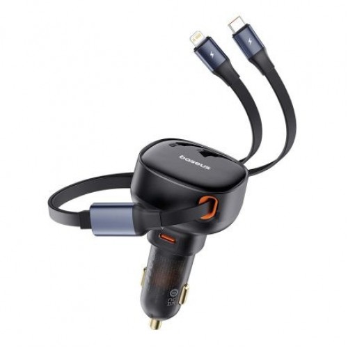 АЗУ Baseus Enjoyment Pro Car Charger C + Retractable Type-C and Lightning 60W (C00057802111-0)