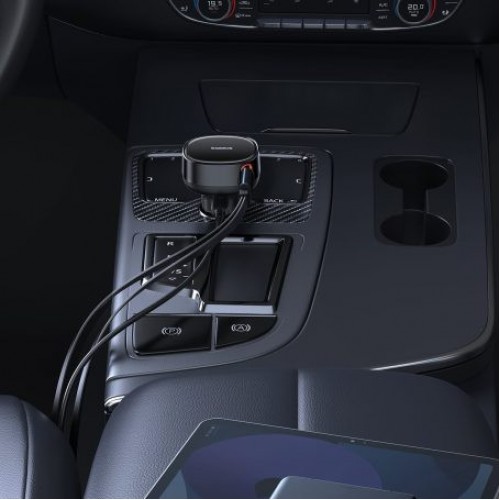 АЗУ Baseus Enjoyment Pro Car Charger C + Retractable Type-C and Lightning 60W (C00057802111-0)
