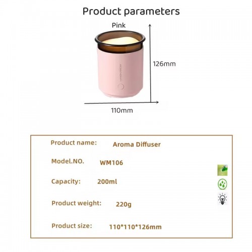 Зволожувач повітря з підсвічуванням WX106 Type-C/5V USB 200ml