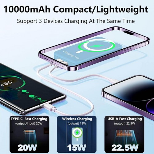 Power Bank JJT-A27-1 PD20W+QC 22.5W 5000 mAh Blue