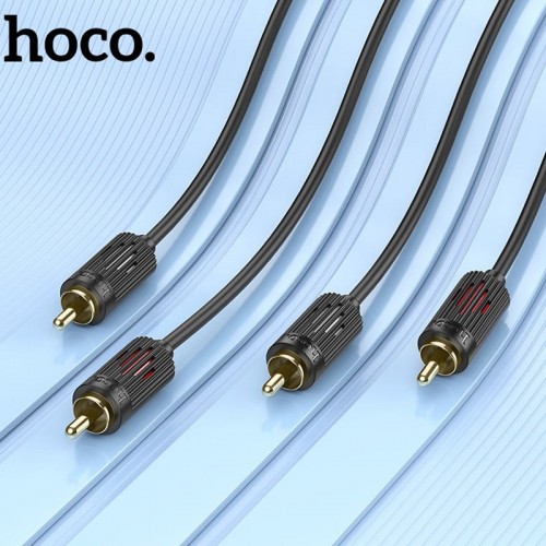 Кабель аудіо Hoco UPA29 2 RCA to 2 RCA red and white double lotus (1.5m)