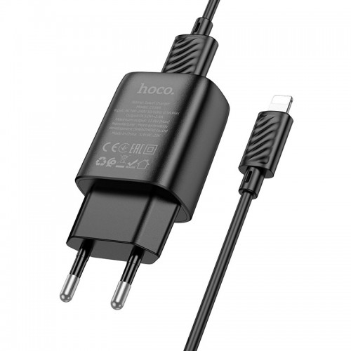 МЗП Hoco C134A Solid 1USB-A 12W + Lightning