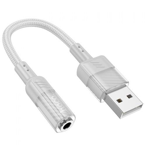 Переходник Aux Hoco LS37 Spirit transparent external sound card USB to 3.5mm