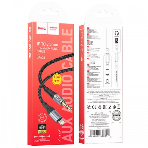Аудио кабель Aux Hoco UPA26 Fresh Lightning to 3.5mm (1m)