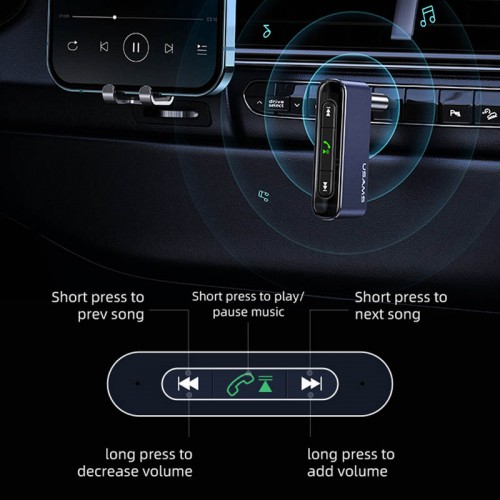 Bluetooth ресивер Usams US-SJ519 3.5DC Mini Car Wireless Audio Receiver BT5.0