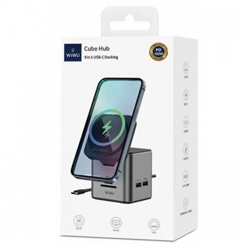 БЗУ + HUB WIWU Wi-W025 Cub 9in1 USB-C Grey