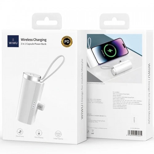 Power Bank WIWU W026 Type-C 15W 5000 mAh White
