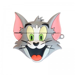 Силиконовый футляр Tom & Jerry series для наушников AirPods 1/2 + карабин