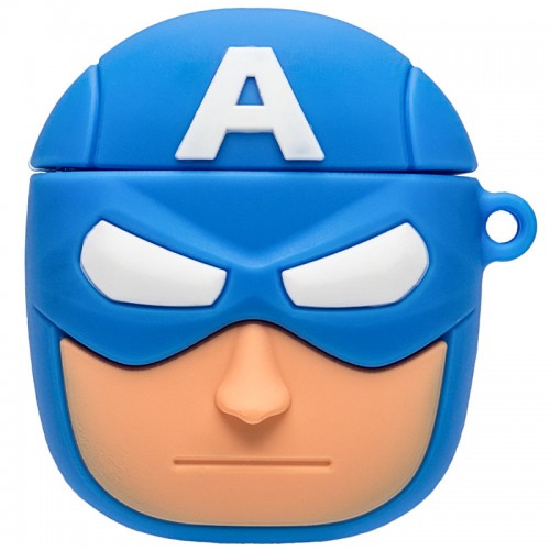 Силиконовый футляр Marvel & DC series для наушников AirPods 1/2 + карабин