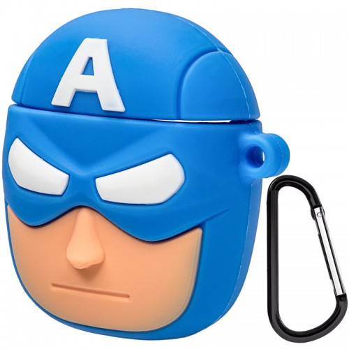 Силиконовый футляр Marvel & DC series для наушников AirPods 1/2 + карабин