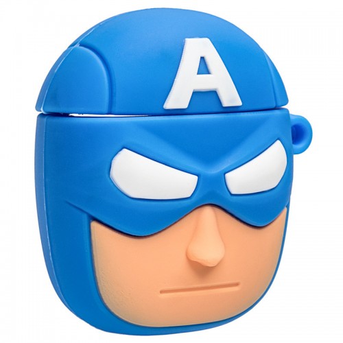 Силиконовый футляр Marvel & DC series для наушников AirPods 1/2 + карабин