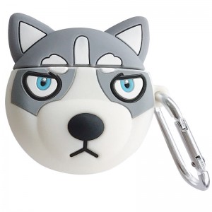 Силиконовый футляр Husky для наушников AirPods 1/2 + карабин