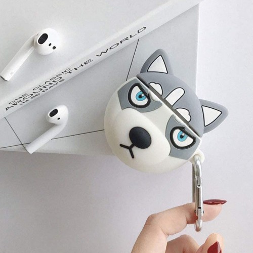 Силиконовый футляр Husky для наушников AirPods 1/2 + карабин