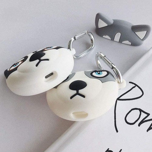 Силиконовый футляр Husky для наушников AirPods 1/2 + карабин