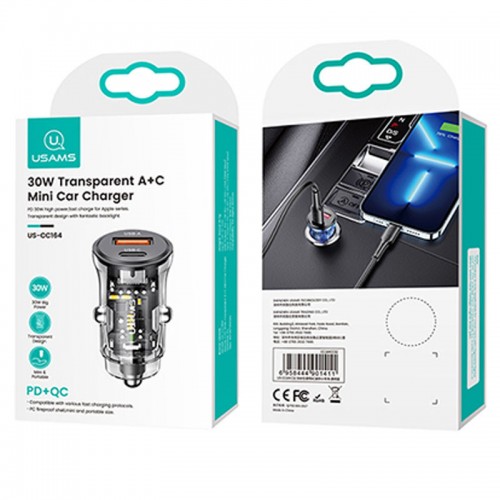 АЗУ Usams US-CC164 C32 30W 2 Ports A+C