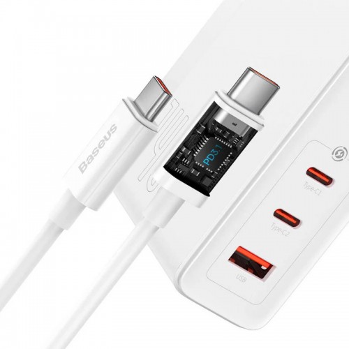 МЗП Baseus GaN5 Pro 2Type-C+USB 140W EU (with Type-C to Type-C 140W (1m)) (CCGP100201)