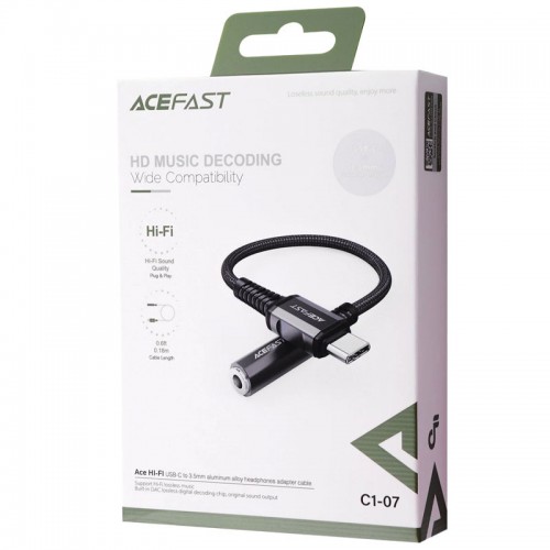 Переходник Acefast C1-07 USB-C to 3.5mm aluminum alloy