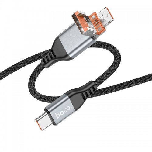Дата кабель Hoco U128 Viking 2in1 USB/Type-C to Type-C (1m)