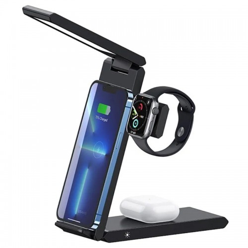 БЗУ Usams US-CD181 15W 3in1 with Table Lamp Black