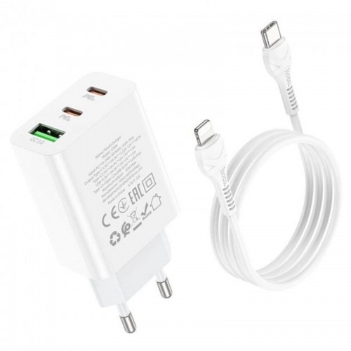 МЗП Hoco C99A PD20W+QC3.0 (1USB/2Type-C/3A) + Type-C to Lightning