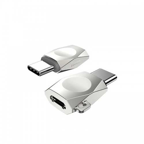 Переходник Hoco UA8 MicroUSB to Type-C Silver