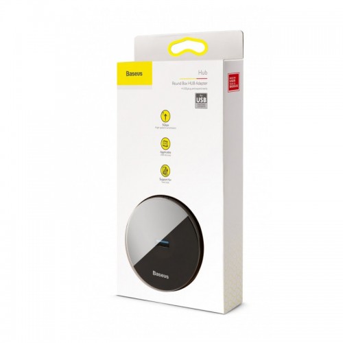 Переходник HUB Baseus Round Box USB to USB 3.0 + 3USB 2.0 (1m) (CAHUB) Black